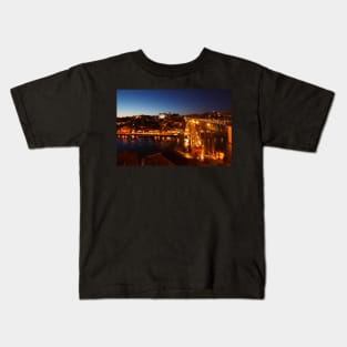Old town Ribeira at dusk Kids T-Shirt